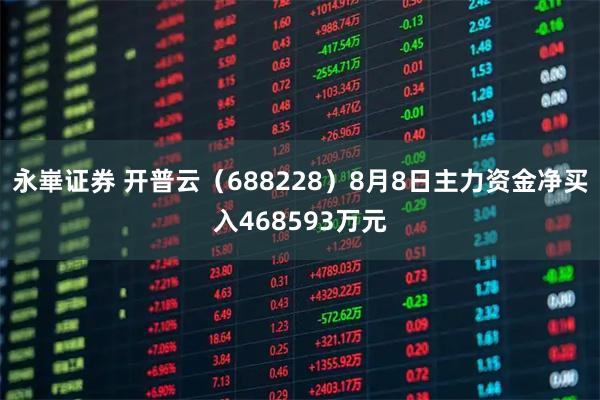 永崋证券 开普云（688228）8月8日主力资金净买入468593万元