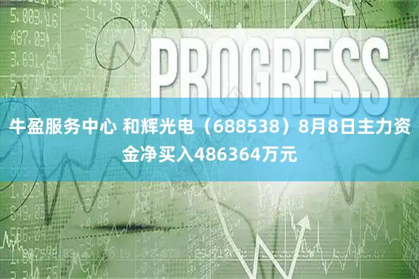 牛盈服务中心 和辉光电(688538)8月8日主力资金净买入486364万元